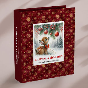 Charming Baby Fawn Christmas Scene Christmas Album 3 Ring Binder
