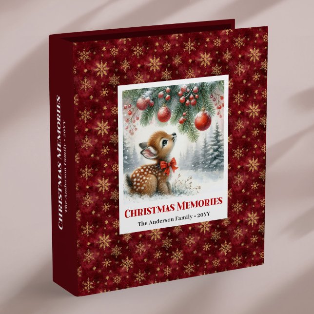 Charming Baby Fawn Christmas Scene Christmas Album 3 Ring Binder (Charming Baby Fawn Christmas Scene Christmas Ring Binder

)