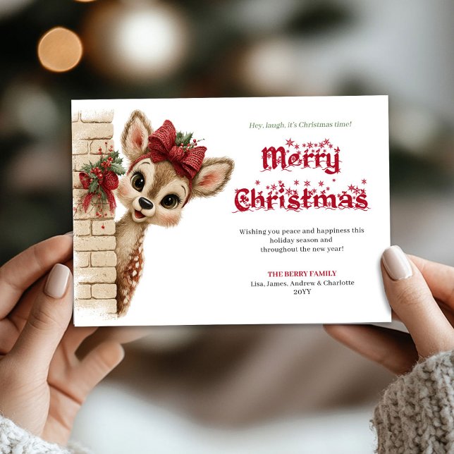 Charming Baby Fawn Cute Cartoon Greeting Card (Charming Baby Fawn Cute Cartoon Greeting Card

)