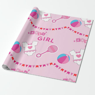 Charming Baby Girl Baby Shower & Newborn Wrapping Paper