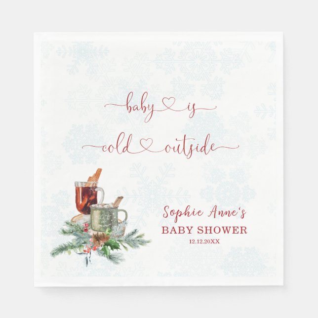 Charming Baby Is Cold Outside Baby Shower  Napkins (Front)
