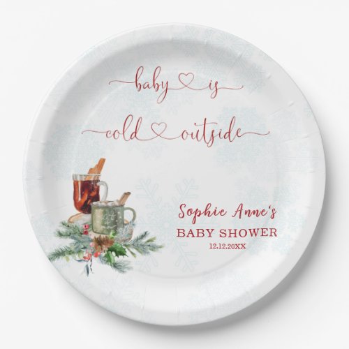 Charming Baby Is Cold Outside Baby Shower  Paper Plates