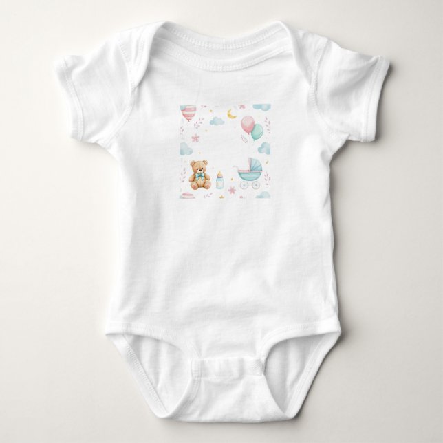 Charming Baby Shower Collection | Cute Invitations Baby Bodysuit (Front)