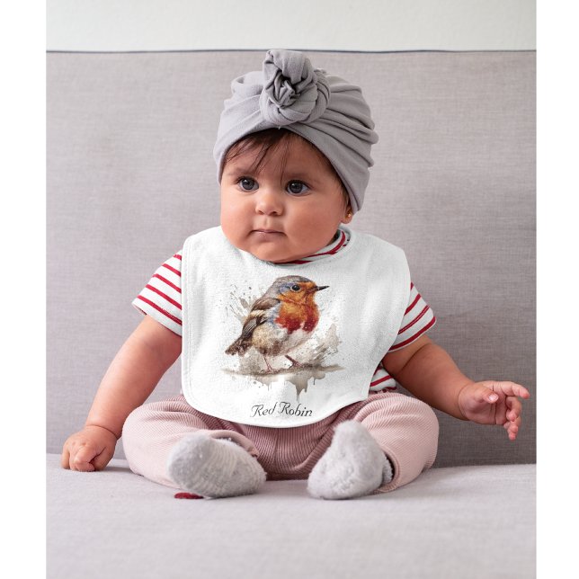 Charming Backyard Robin, custom Baby Bib (Creator Uploaded)