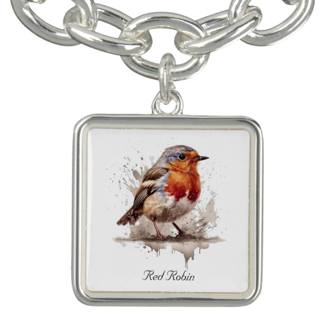 Charming Backyard Robin, custom Bracelet (Design)