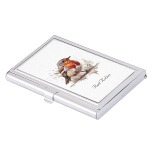 Charming Backyard Robin, custom Business Card Case