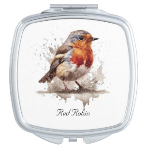 Charming Backyard Robin, custom Compact Mirror