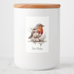 Charming Backyard Robin, custom Food Label