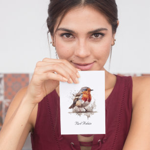 Charming Backyard Robin, custom Note Card