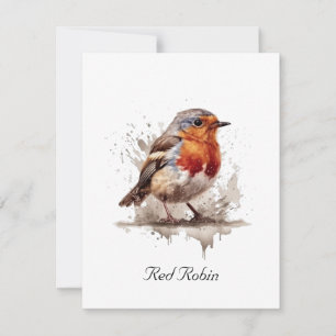 Charming Backyard Robin, custom Note Card