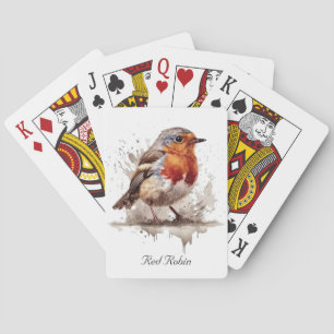 Charming Backyard Robin, custom Poker Cards