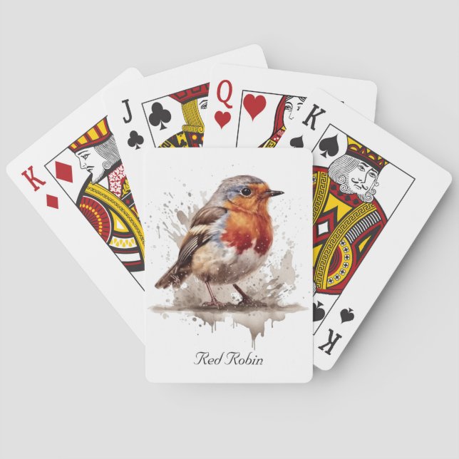 Charming Backyard Robin, custom Poker Cards (Back)