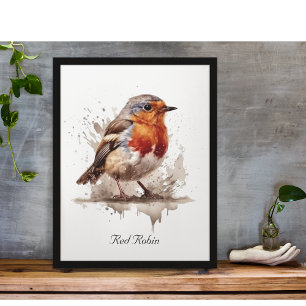 Charming Backyard Robin, custom Poster