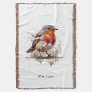 Charming Backyard Robin, custom Throw Blanket