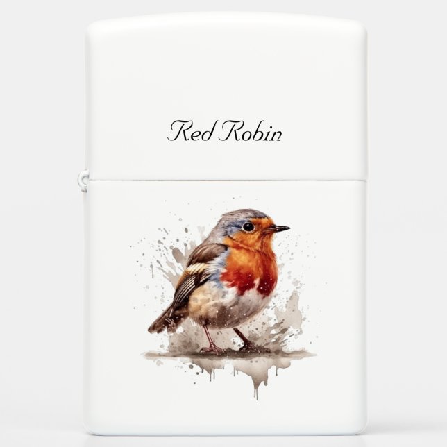 Charming Backyard Robin, custom Zippo Lighter (Front)