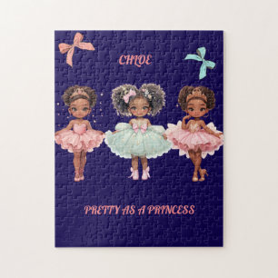 Charming Ballerinas Tutus Tiaras Pink Whimsical Jigsaw Puzzle