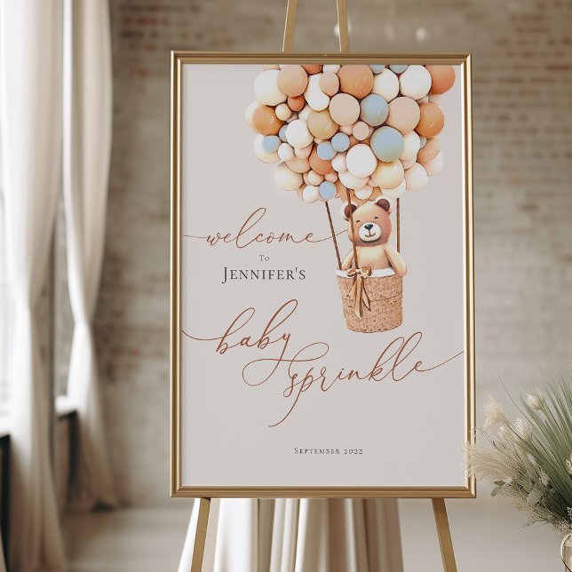 Charming Bear and Balloon Baby Sprinkle Welcome Foam Board (Creator Uploaded)