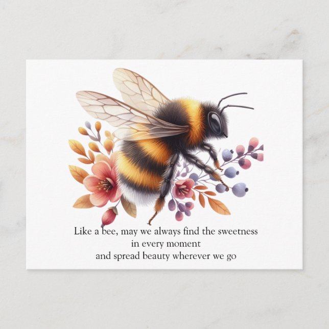 Charming Bee  Postcard (Front)