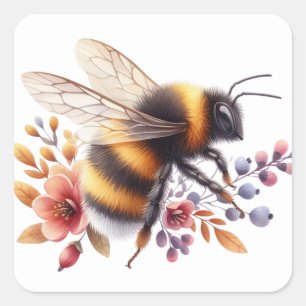 Charming Bee  Square Sticker