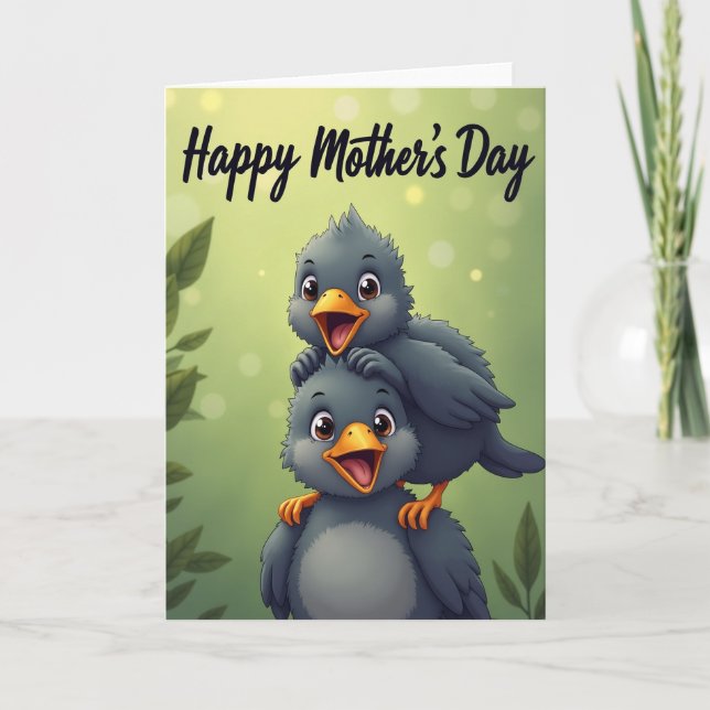 Charming Bird Family Love Card (Front)