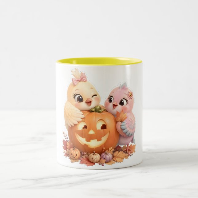 Charming Bird Pair Halloween Mug (Center)