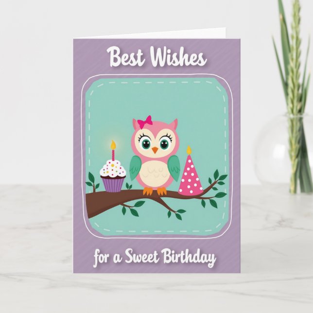 Charming Birdie Birthday Card (Front)