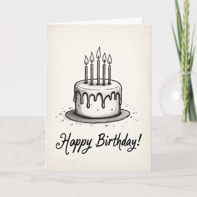 Charming Birthday Cake Card (Front)