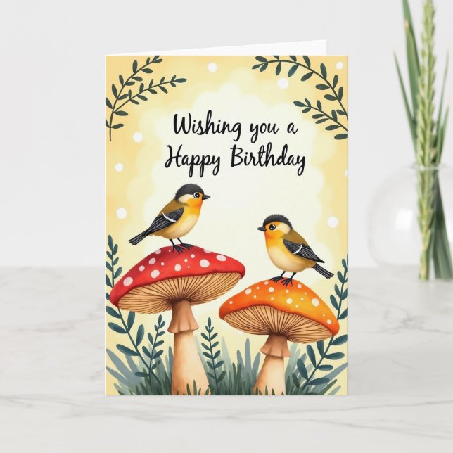 Charming Birthday Fungi Card (Front)