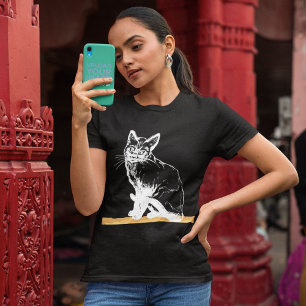 Charming Black And White Cat-Tastic T-Shirt