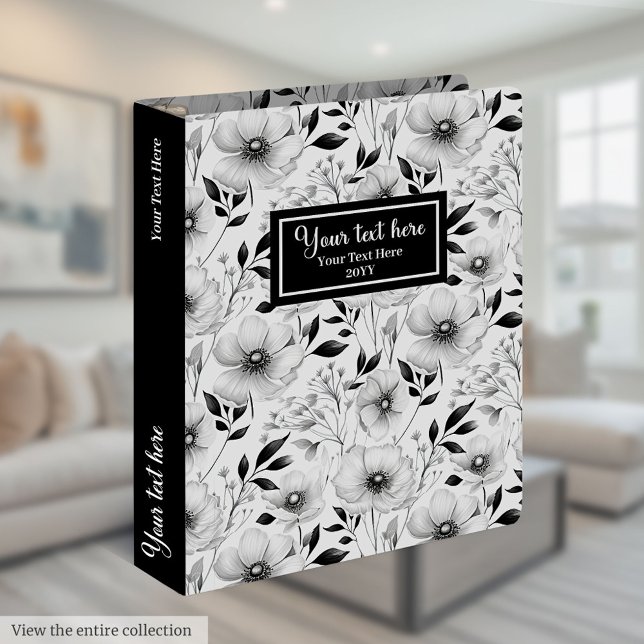 Charming black and white custom name binder (Charming black and white custom name binder)