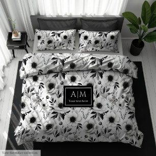Charming black and white duvet for stylish home