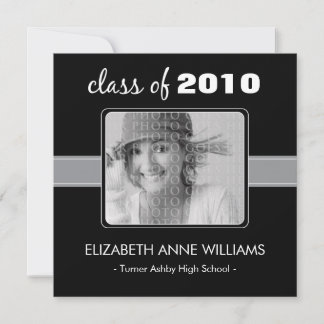 Charming Black Custom Graduation Announcement