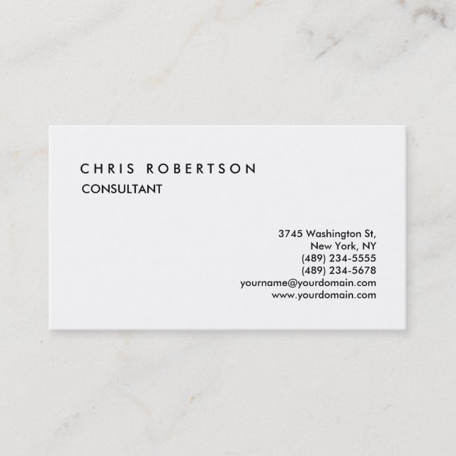 Charming Black White Standard Size Business Card (Front)