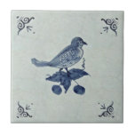 Charming Blue Bird Delft Tile Antique Reproduction<br><div class="desc">Delft tiles date back to the seventeenth century when blue and white Chinese porcelain imports reached the Netherlands. The popularity of these items was a great influence on Dutch tile artisans and Delft became the center of production for these usually (but not always) blue and white tiles.</div>