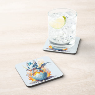 Charming Blue Dragon Frostfire Beverage Coaster