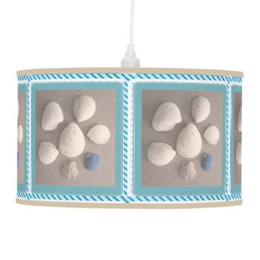 Charming Blue Green Framed Seashell Pendant Lamp Charming Blue Green Framed Seashell Pendant Lamp
