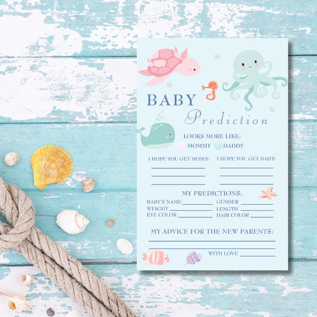 Charming Blue Nautical Baby Guessing Game Card Flyer (Creator Uploaded)