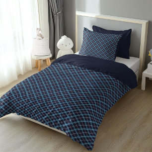 Charming Blue Plaid Duvet for a Boy’s Retreat Cover