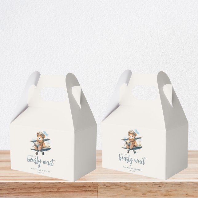 Charming Blue Teddy Bear Boy Baby Shower Favor Boxes (Creator Uploaded)