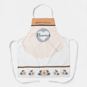 Charming Blush Peach Floral Maid of Honor Apron