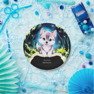 Charming Boho Woodland Wolf Birthday Paper Plates