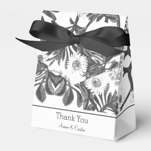 Charming Botanical Favor Boxes (Front Side)