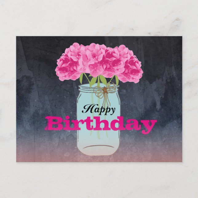Charming Bouquet Postcard Birthday Greetings (Front)