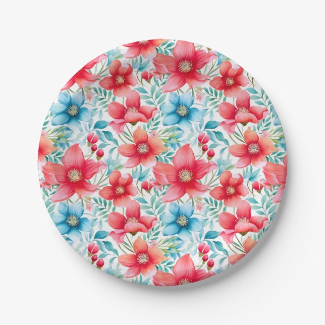 Charming Bouquet Ranya Pattern-65292 Paper Plates (Front)