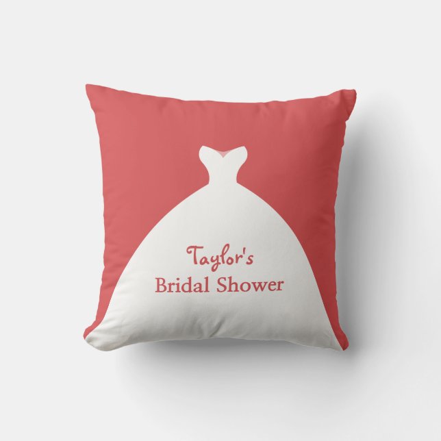 Charming Bridal Shower Customized Throw Pillow (Front)