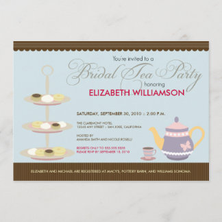 Charming Bridal Tea Party Invitation (blue)