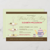 Charming Bridal Tea Party Invitation (mint) (Front/Back)