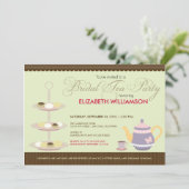 Charming Bridal Tea Party Invitation (mint) (Standing Front)