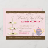 Charming Bridal Tea Party Invitation (pink) (Front/Back)