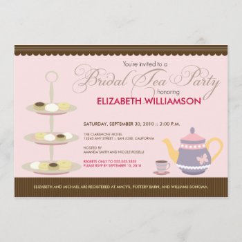 Charming Bridal Tea Party Invitation (pink) by TheWeddingShoppe at Zazzle